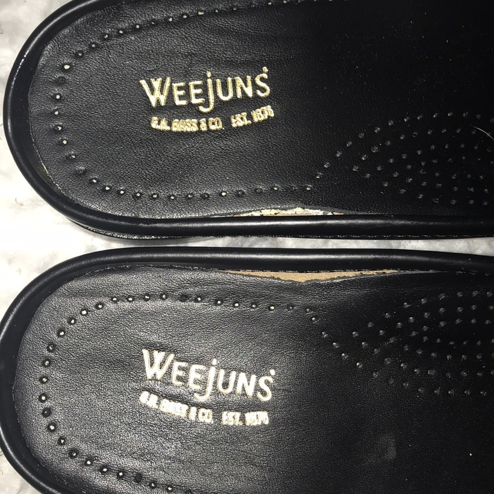 Weejuns Leather Mule Open Back Black White - Picture 3 of 7